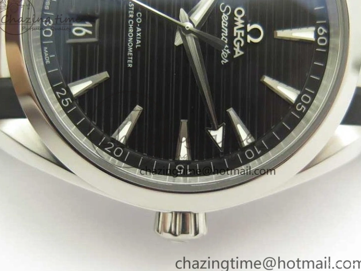 0308 Aqua Terra 150M Master Chronometers VSF 1:1 Best Edition Black Dial SS Hand on Black Rubber Strap A8900 Super Clone Unisex 8005